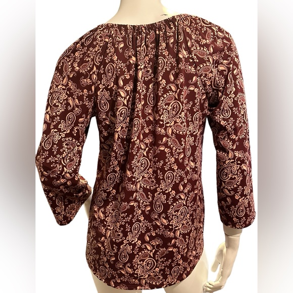 Notations Women’s Top Size Medium Paisley 3/4 Sleeve - Picture 5 of 7